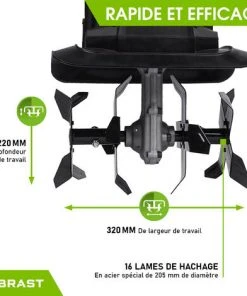 Motobineuse Électrique 1050W BRAST - 16 Lames, 32cm Largeur, 22cm Profondeur - Sécurité Antiblocage -Promos Motobineuse et accessoire Boutique 18316301 3