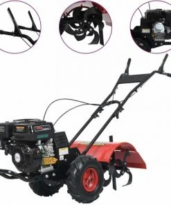 VidaXL Motobineuse Thermique 6,5 Ch 196 Cc Rouge - Cultivateur Essence Puissant