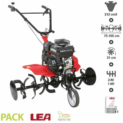 Motobineuse Thermique 5,6cv 212cc Euro 5 - Largeur Travail 105cm - LEA LE4212-105DW - Rouge 1 Motobineuse Thermique 5,6cv 212cc Euro 5 - Largeur Travail 105cm - LEA LE4212-105DW - Rouge