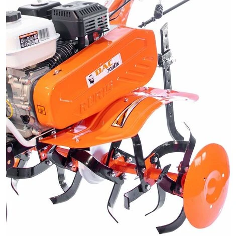 Motobineuse Thermique 208cc Ruris DAC 7000 - 6 Fraises, 2AV/1AR, Roues Agraires, Butteur - Orange 5 Motobineuse Thermique 208cc Ruris DAC 7000 - 6 Fraises, 2AV/1AR, Roues Agraires, Butteur - Orange – Image 5