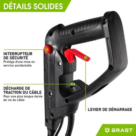 Motobineuse Électrique BRAST 1500W - 24 Lames/6 Fraises - Largeur 45cm - 400 Trs/min - Roues Transport Rabattables 4 Motobineuse Électrique BRAST 1500W - 24 Lames/6 Fraises - Largeur 45cm - 400 Trs/min - Roues Transport Rabattables – Image 4