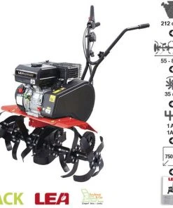 Motobineuse Thermique 212cc 4100W 2 Vitesses - Fraisage 55 ou 85cm avec Roues de Transport - LEA LE42212-85W11 - Noir