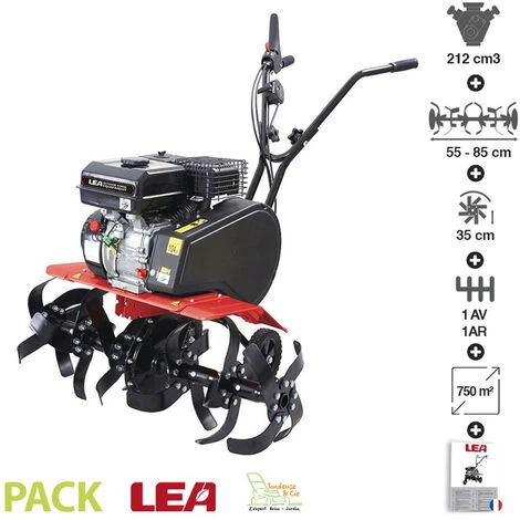Motobineuse Thermique 212cc 4100W 2 Vitesses - Fraisage 55 ou 85cm avec Roues de Transport - LEA LE42212-85W11 - Noir 1 Motobineuse Thermique 212cc 4100W 2 Vitesses - Fraisage 55 ou 85cm avec Roues de Transport - LEA LE42212-85W11 - Noir