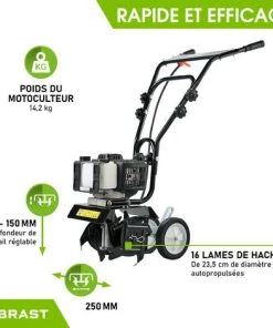 Motobineuse Thermique BRAST 52cc 4 Fraises - 7000 Tr/min, 25cm de Largeur, 2.6CV -Promos Motobineuse et accessoire Boutique 30794940 3
