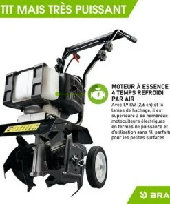Motobineuse Thermique BRAST 52cc 4 Fraises - 7000 Tr/min, 25cm de Largeur, 2.6CV -Promos Motobineuse et accessoire Boutique 30794940 4
