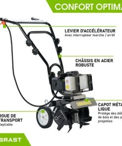 Motobineuse Thermique BRAST 52cc 4 Fraises - 7000 Tr/min, 25cm de Largeur, 2.6CV -Promos Motobineuse et accessoire Boutique 30794940 5