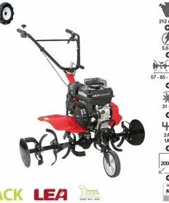 Motobineuse Thermique Puissante 5,6cv 212cc Roues Agraires 2 Vitesses AV 1 AR Travail 105cm - Rouge