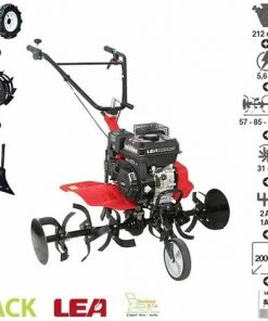 Motobineuse Thermique 212cc LEA LE4212-105DW avec Accessoires - Rouge | Travail 75-105cm