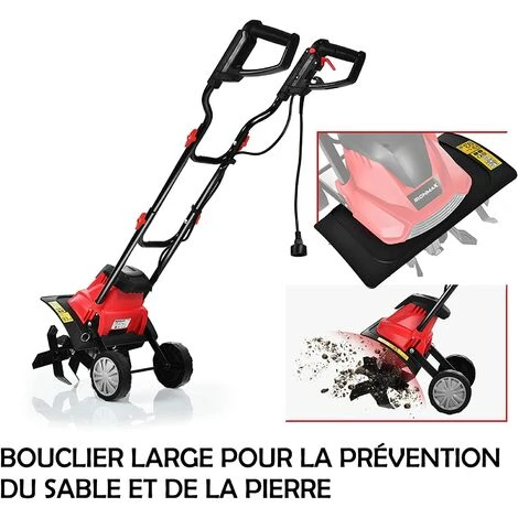 GOPLUS Motobineuse Électrique 1500W - Motoculteur Puissant avec Interrupteur à Double Sécurité et Roue pour Jardinage 2 GOPLUS Motobineuse Électrique 1500W - Motoculteur Puissant avec Interrupteur à Double Sécurité et Roue pour Jardinage – Image 2