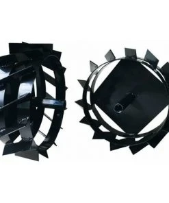 Roues Métalliques Professionnelles pour Motobineuse à Essence Powerground et Kapotha - Axe Inclus