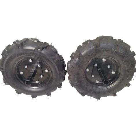 Roues Pneumatiques 400x8 avec Axe Incus pour Motobineuse à Essence Powerground et Kapotha 2 Roues Pneumatiques 400x8 avec Axe Incus pour Motobineuse à Essence Powerground et Kapotha – Image 2