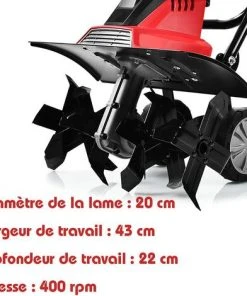 RELAX4LIFE Motobineuse Électrique 1500W - 400 RPM - Profondeur 22 cm - Largeur 43 cm - 6 Lames - Poignée Pliable - Sécurité Jardin 7 RELAX4LIFE Motobineuse Électrique 1500W - 400 RPM - Profondeur 22 cm - Largeur 43 cm - 6 Lames - Poignée Pliable - Sécurité Jardin -Promos Motobineuse et accessoire Boutique 60464931 3