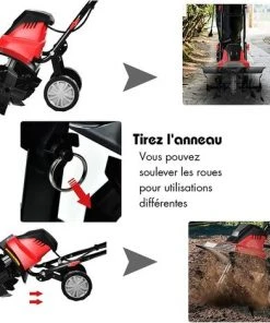 RELAX4LIFE Motobineuse Électrique 1500W - 400 RPM - Profondeur 22 cm - Largeur 43 cm - 6 Lames - Poignée Pliable - Sécurité Jardin 9 RELAX4LIFE Motobineuse Électrique 1500W - 400 RPM - Profondeur 22 cm - Largeur 43 cm - 6 Lames - Poignée Pliable - Sécurité Jardin -Promos Motobineuse et accessoire Boutique 60464931 5