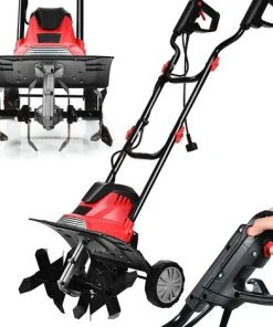 RELAX4LIFE Motobineuse Électrique 1200W - Travail Profond 22cm, Largeur 35cm, 4 Lames, Poignée Pliable et Sécurité