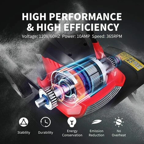 RELAX4LIFE Motobineuse Électrique 1200W - Travail Profond 22cm, Largeur 35cm, 4 Lames, Poignée Pliable et Sécurité 3 RELAX4LIFE Motobineuse Électrique 1200W - Travail Profond 22cm, Largeur 35cm, 4 Lames, Poignée Pliable et Sécurité – Image 3