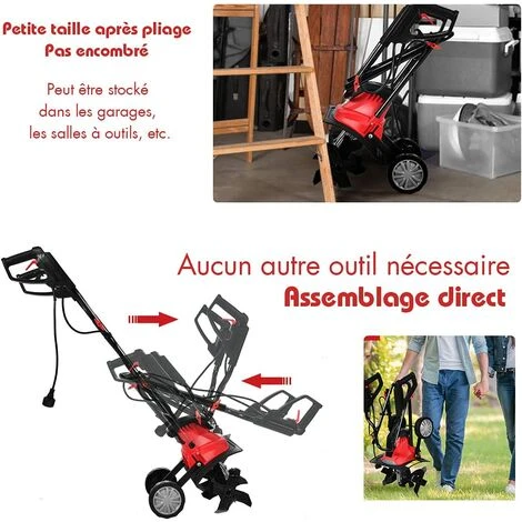 RELAX4LIFE Motobineuse Électrique 1200W - Travail Profond 22cm, Largeur 35cm, 4 Lames, Poignée Pliable et Sécurité 4 RELAX4LIFE Motobineuse Électrique 1200W - Travail Profond 22cm, Largeur 35cm, 4 Lames, Poignée Pliable et Sécurité – Image 4