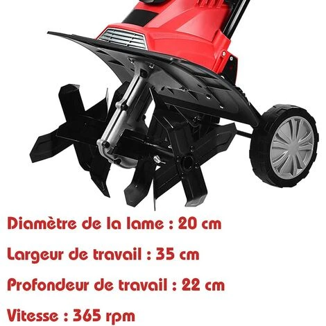 RELAX4LIFE Motobineuse Électrique 1200W - Travail Profond 22cm, Largeur 35cm, 4 Lames, Poignée Pliable et Sécurité 5 RELAX4LIFE Motobineuse Électrique 1200W - Travail Profond 22cm, Largeur 35cm, 4 Lames, Poignée Pliable et Sécurité – Image 5