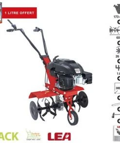 Pack Huile + Motobineuse Thermique 5,5 Cv 6 Fraises Travail 60cm LEA LE41175-60W